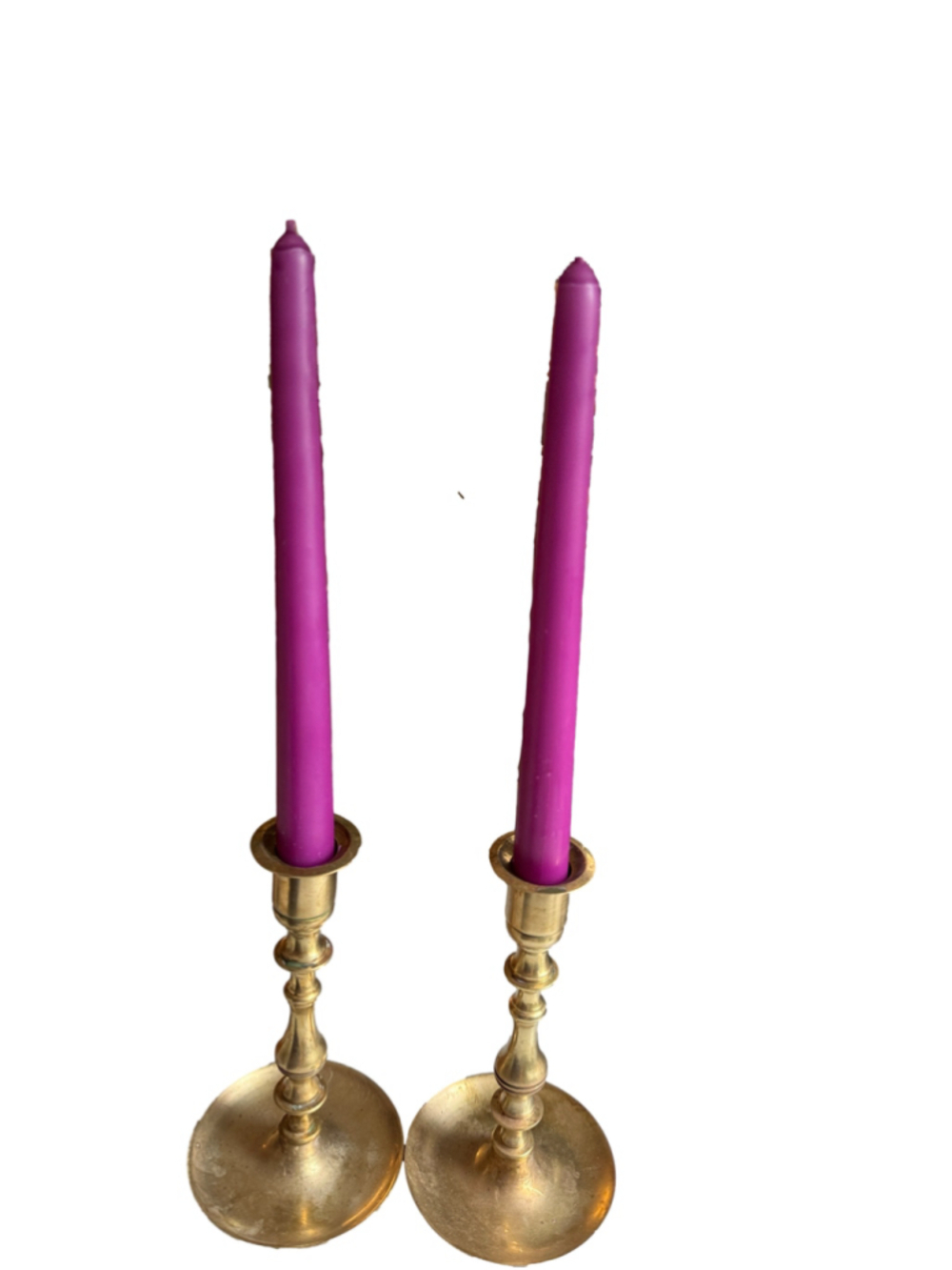 2 Lot Vintage Pair of 6.5" Solid Brass Candlesticks Candles Decor